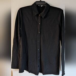 Tibi black wool button up, size 8
